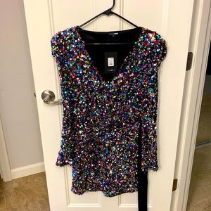 Fashion nova “live in the spotlight” sequin mini dress size xl